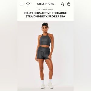 GILLY HICKS ACTIVE RECHARGE STRAIGHT-NECK SPORTS BRA AND SHORT SET M